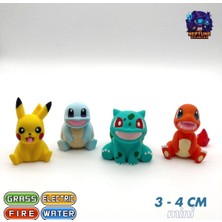 Neptune3D Favori 4'lü Pokemon Figür Seti (Pikahchu / Bulbasaur / Charmander / Squirtle / Pikaçu / Balbazar / Çarmendır / Skörtıl)