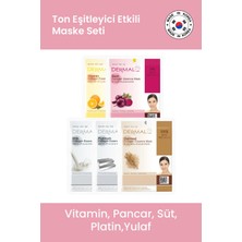 Dermal Ton Eşitleyici Platinum C Vitamini Süt Pancar Ve Yulaf Özlü Maske Seti 23gr x 5 Adet