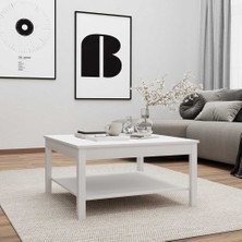Adore Mobilya Rustik Kare Sehpa-Mat Beyaz 80X40X80 cm (Gxyxd)