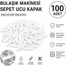 Öz Beyaz Eşya 100 Adet Beyaz  _bulaşık Makinesi Için Pas ve Çizik Önleyici Sepet Ucu Kapakları