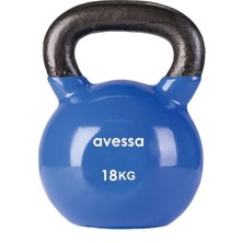 Avessa 18 kg Mavi Kettlebell Dambıl, Ekstra Güçlü Yapı ve Kolay Kullanım İçin Kulp