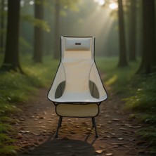 Madfox Airnest Ultra Katlanır Kamp Sandalyesi Krem Renkli Ergonomik Yüksek Sırt Tasarımı ile Konforlu