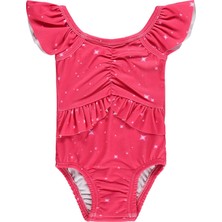 Civil Baby Kız Çocuk Göğsü Büzgülü Fuşya Mayo 6-18 Ay Örme Kumaş Özellikli Model