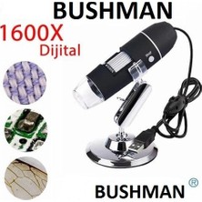 Bushman 1600x USB Cmos Dijital Mikroskop 8 Led Aydınlatma ile Manuel Odaklama Kapasitesi