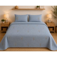 Lena Maison Çiçek Nakışlı Lüks Yatak Örtüsü 240X260 cm Çift Kişilik