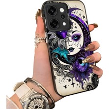 HONTINGA Oppo Reno 14 Pro 5g ile Uyumlu Kılıf Silikon Kenar Sert Arka Kamera Koruyucu Basitlik Anti Düşme Kamera Korumalı Ay ve Yıldız Desen Couple Telefon Kılıfı Kadın ve Erkek Için Uygundur K1-1376