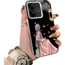 HONTINGA Vivo V60 Lite 5g ile Uyumlu Kılıf Silikon Kenar Sert Arka Kamera Koruyucu Basitlik Anti Düşme Kamera Korumalı Kız Desen Couple Telefon Kılıfı Kadın ve Erkek Için Uygundur K1-1385