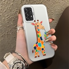 HONTINGA Samsung Galaxy A52S 5g ile Uyumlu Kılıf Silikon Kenar Sert Arka Kamera Koruyucu Basitlik Anti Düşme Kamera Korumalı Zürafa Desen Couple Telefon Kılıfı Kadın ve Erkek Için Uygundur K1-1386