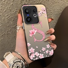 HONTINGA Vivo X200 Fe ile Uyumlu Kılıf Silikon Kenar Sert Arka Kamera Koruyucu Basitlik Anti Düşme Kamera Korumalı Çiçekli Desen Couple Telefon Kılıfı Kadın ve Erkek Için Uygundur K1-1382
