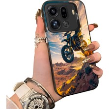 HONTINGA Oppo Find X9 Pro 5g ile Uyumlu Kılıf Silikon Kenar Sert Arka Kamera Koruyucu Basitlik Anti Düşme Kamera Korumalı Motosiklet Desen Couple Telefon Kılıfı Kadın ve Erkek Için Uygundur K1-1383