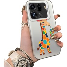 HONTINGA Oppo Find X9 Pro 5g ile Uyumlu Kılıf Silikon Kenar Sert Arka Kamera Koruyucu Basitlik Anti Düşme Kamera Korumalı Zürafa Desen Couple Telefon Kılıfı Kadın ve Erkek Için Uygundur K1-1386