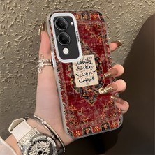 HONTINGA Vivo Y04 ile Uyumlu Kılıf Silikon Kenar Sert Arka Kamera Koruyucu Basitlik Anti Düşme Kamera Korumalı Arap Desen Couple Telefon Kılıfı Kadın ve Erkek Için Uygundur K1-1381