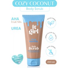 it girl Cozy Coconut Aha & Urea Yoğun Nemlendirici, Besleyici Vücut Peeling | Body Scrub 200 ml