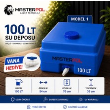 Promaster 100 Lt Kare Mavi Su Deposu VANA HEDİYELİ Güçlü ve Dayanıklı Model 1 Tankı