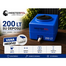 Promaster 200 Lt Kare Mavi Su Deposu VANA HEDİYE Tankı Bidonu Karavan
