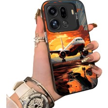 HONTINGA Oppo Find X9 Pro 5g ile Uyumlu Kılıf Silikon Kenar Sert Arka Kamera Koruyucu Basitlik Anti Düşme Kamera Korumalı Uçak Desen Couple Telefon Kılıfı Kadın ve Erkek Için Uygundur K1-1377