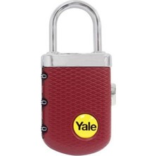 Yale Zarif Tip Şifreli Asma Kilit Bordo Renk Zamak Gövde 3,1 cm Genişlik 7 cm Yükseklik