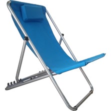 Depolife Ayarlı Plaj Balıkçı Koltuk Katlanır Yastıklı 5 Kademe Yatarlı Bahçe Sandalye Metal Malzeme