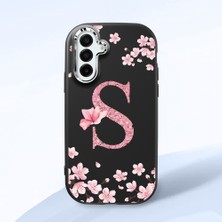 HONTINGA Samsung Galaxy A17 ile Uyumlu Kılıf Kamera Korumalı Düşüme Önleyici Kamera Koruyucu Siyah Yumuşak Silikon Couple Telefon Kılıfı Çiçekli Desenli K4-0388