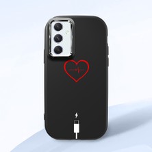 HONTINGA Samsung Galaxy A54 ile Uyumlu Kılıf Kamera Korumalı Düşüme Önleyici Kamera Koruyucu Siyah Yumuşak Silikon Couple Telefon Kılıfı Yaratıcı Desenli K4-0387