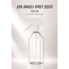 Nzb Şeffaf Cam Görünümlü (1 Adet) 500 ml 20 cm Çok Amaçlı Sprey Şişesi Kuaför Bitki Temizlik Püskürtme