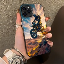 HONTINGA iPhone 11 Pro ile Uyumlu Kılıf Silikon Kenar Sert Arka Kamera Koruyucu Basitlik Anti Düşme Kamera Korumalı Motosiklet Desen Couple Telefon Kılıfı Kadın ve Erkek Için Uygundur K1-1383