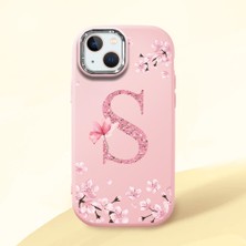 HONTINGA iPhone 14 ile Uyumlu Kılıf Kamera Korumalı Düşüme Önleyici Kamera Koruyucu Pembe Yumuşak Silikon Couple Telefon Kılıfı Çiçekli Desenli K4-0388