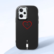 HONTINGA Poco X5 Pro 5g ile Uyumlu Kılıf Kamera Korumalı Düşüme Önleyici Kamera Koruyucu Siyah Yumuşak Silikon Couple Telefon Kılıfı Yaratıcı Desenli K4-0387