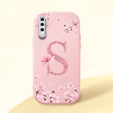 HONTINGA Samsung Galaxy A30S ile Uyumlu Kılıf Kamera Korumalı Düşüme Önleyici Kamera Koruyucu Pembe Yumuşak Silikon Couple Telefon Kılıfı Çiçekli Desenli K4-0388