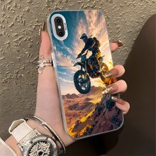 HONTINGA iPhone x ile Uyumlu Kılıf Silikon Kenar Sert Arka Kamera Koruyucu Basitlik Anti Düşme Kamera Korumalı Motosiklet Desen Couple Telefon Kılıfı Kadın ve Erkek Için Uygundur K1-1383