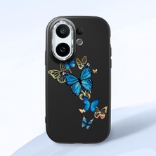 HONTINGA Vivo X200 Fe ile Uyumlu Kılıf Kamera Korumalı Düşüme Önleyici Kamera Koruyucu Siyah Yumuşak Silikon Couple Telefon Kılıfı Kelebek Desenli K4-0383