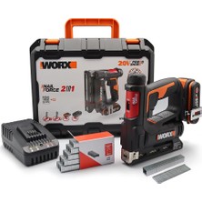 Worx WX843 20Volt Li-Ion Şarjlı Profesyonel Zımba ve Çivi Çakma 6-14MM + 3500 Yedek Zımba ve Çivi