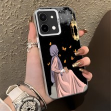 HONTINGA Vivo Y28 ile Uyumlu Kılıf Silikon Kenar Sert Arka Kamera Koruyucu Basitlik Anti Düşme Kamera Korumalı Kız Desen Couple Telefon Kılıfı Kadın ve Erkek Için Uygundur K1-1385
