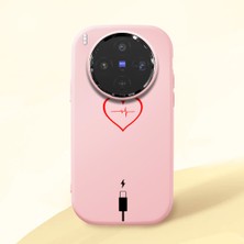 HONTINGA Vivo X300 ile Uyumlu Kılıf Kamera Korumalı Düşüme Önleyici Kamera Koruyucu Pembe Yumuşak Silikon Couple Telefon Kılıfı Yaratıcı Desenli K4-0387
