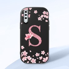 HONTINGA Samsung Galaxy A30S ile Uyumlu Kılıf Kamera Korumalı Düşüme Önleyici Kamera Koruyucu Siyah Yumuşak Silikon Couple Telefon Kılıfı Çiçekli Desenli K4-0388