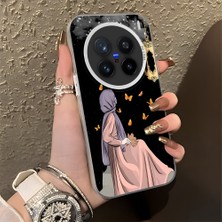 HONTINGA Vivo X200 Pro ile Uyumlu Kılıf Silikon Kenar Sert Arka Kamera Koruyucu Basitlik Anti Düşme Kamera Korumalı Kız Desen Couple Telefon Kılıfı Kadın ve Erkek Için Uygundur K1-1385