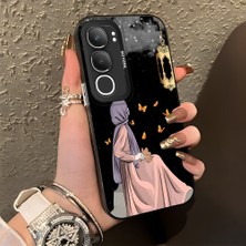 HONTINGA Vivo Y19S ile Uyumlu Kılıf Silikon Kenar Sert Arka Kamera Koruyucu Basitlik Anti Düşme Kamera Korumalı Kız Desen Couple Telefon Kılıfı Kadın ve Erkek Için Uygundur K1-1385