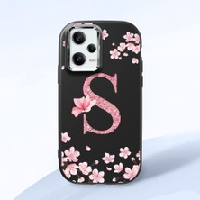 HONTINGA Poco X5 Pro 5g ile Uyumlu Kılıf Kamera Korumalı Düşüme Önleyici Kamera Koruyucu Siyah Yumuşak Silikon Couple Telefon Kılıfı Çiçekli Desenli K4-0388