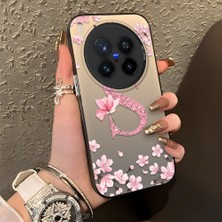 HONTINGA Vivo X300 Pro ile Uyumlu Kılıf Silikon Kenar Sert Arka Kamera Koruyucu Basitlik Anti Düşme Kamera Korumalı Çiçekli Desen Couple Telefon Kılıfı Kadın ve Erkek Için Uygundur K1-1382