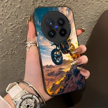 HONTINGA Vivo X200 Pro ile Uyumlu Kılıf Silikon Kenar Sert Arka Kamera Koruyucu Basitlik Anti Düşme Kamera Korumalı Motosiklet Desen Couple Telefon Kılıfı Kadın ve Erkek Için Uygundur K1-1383