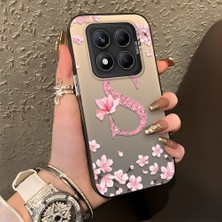 HONTINGA Xiaomi Redmi Note 14 Pro ile Uyumlu Kılıf Silikon Kenar Sert Arka Kamera Koruyucu Basitlik Anti Düşme Kamera Korumalı Çiçekli Desen Couple Telefon Kılıfı Kadın ve Erkek Için Uygundur K1-1382