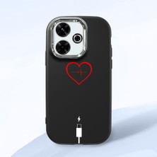 HONTINGA Xiaomi Redmi 13X ile Uyumlu Kılıf Kamera Korumalı Düşüme Önleyici Kamera Koruyucu Siyah Yumuşak Silikon Couple Telefon Kılıfı Yaratıcı Desenli K4-0387