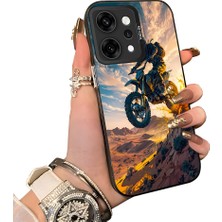 HONTINGA Oppo Reno 14 Pro 5g ile Uyumlu Kılıf Silikon Kenar Sert Arka Kamera Koruyucu Basitlik Anti Düşme Kamera Korumalı Motosiklet Desen Couple Telefon Kılıfı Kadın ve Erkek Için Uygundur K1-1383