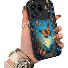 HONTINGA Oppo Find X9 Pro 5g ile Uyumlu Kılıf Silikon Kenar Sert Arka Kamera Koruyucu Basitlik Anti Düşme Kamera Korumalı Kelebek Desen Couple Telefon Kılıfı Kadın ve Erkek Için Uygundur K1-1384