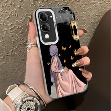 HONTINGA Vivo Y04 ile Uyumlu Kılıf Silikon Kenar Sert Arka Kamera Koruyucu Basitlik Anti Düşme Kamera Korumalı Kız Desen Couple Telefon Kılıfı Kadın ve Erkek Için Uygundur K1-1385