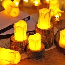 Kuzey Oyuncak Yüksek Kalite 240 Adet Gün Işığı LED Işıklı Mum Sarı LED Mum Akmış Erimiş Görünümlü LED Işıklı Mum