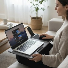 Oxy Minderli Laptop Sehpası - Gri - 5,5X30,5X57,5 cm
