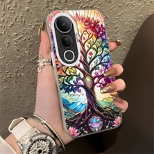 HONTINGA Vivo V50 Lite ile Uyumlu Kılıf Silikon Kenar Sert Arka Kamera Koruyucu Basitlik Anti Düşme Kamera Korumalı Yaratıcılık Desen Couple Telefon Kılıfı Kadın ve Erkek Için Uygundur K1-1378