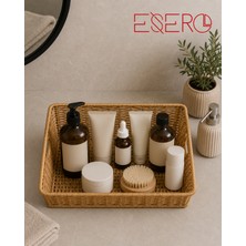 Esero 1032 Çok Amaçlı Hasır Düzenleyici Sepet – Banyo Organizer, Kozmetik Düzenleyici, Mutfak ve Tezgah Üstü Saklama Sepeti