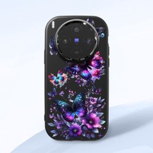 HONTINGA Vivo X300 ile Uyumlu Kılıf Kamera Korumalı Düşüme Önleyici Kamera Koruyucu Siyah Yumuşak Silikon Couple Telefon Kılıfı Kelebek Desenli K4-0382